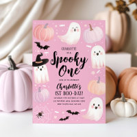 Spooky One Halloween 1st Birthday Girl Pink Ghost