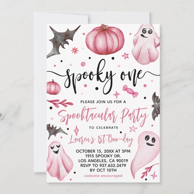 Spooky One Halloween 1st Birthday Invitation (Front)