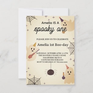 Spooky One Halloween 1st Birthday Invitation