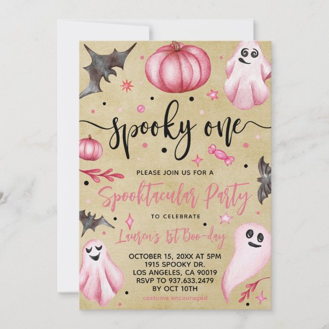Spooky One Halloween 1st Birthday Invitation (Front)