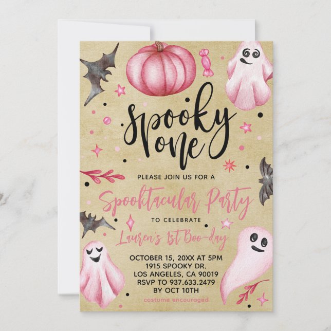 Spooky One Halloween 1st Birthday Invitation (Front)