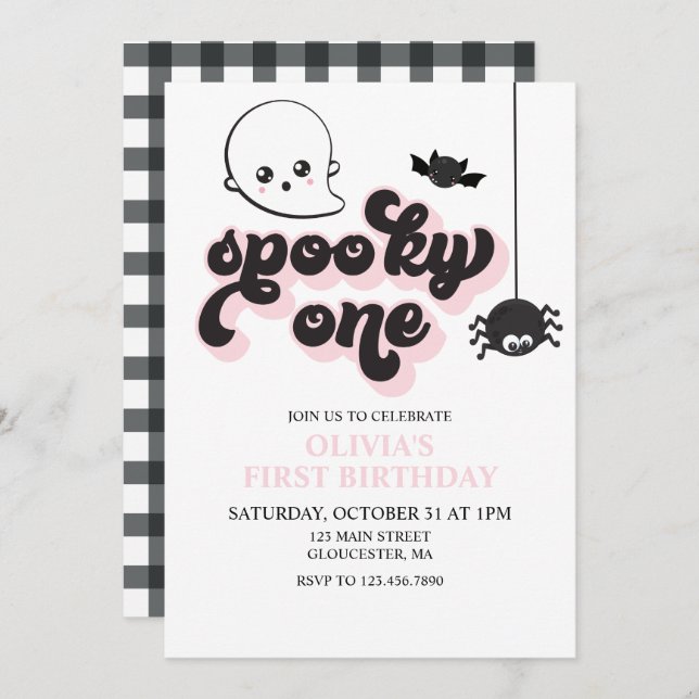 Spooky One Halloween 1st Birthday  Invitation (Front/Back)