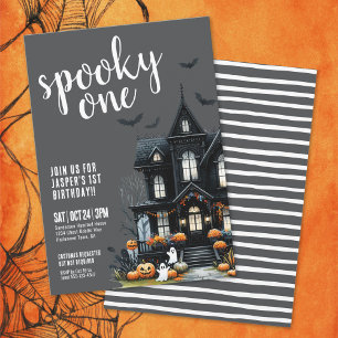 Spooky One Halloween 1st Birthday Invitation