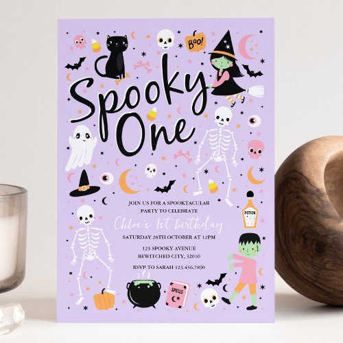 Spooky One Halloween 1st Birthday Invitation
