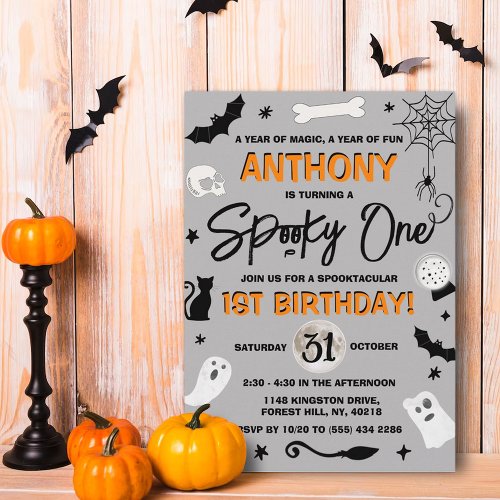 Spooky One Halloween 1st Birthday Invitation