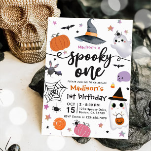 Spooky One Halloween 1st Birthday Invitation