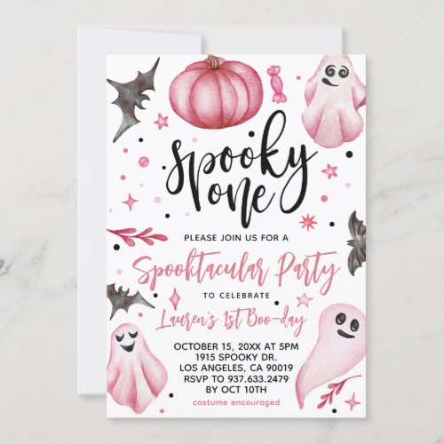 Spooky One Halloween 1st Birthday Invitation