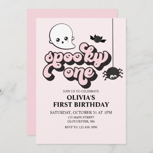 Spooky One Halloween 1st Birthday  Invitation