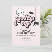 Spooky One Halloween 1st Birthday  Invitation (Standing Front)