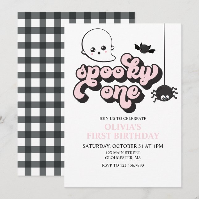 Spooky One Halloween 1st Birthday  Invitation (Front/Back)
