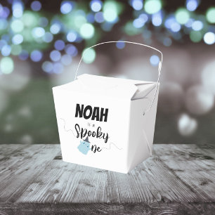 Spooky One Halloween 1st Birthday Minimal Blue Favor Boxes