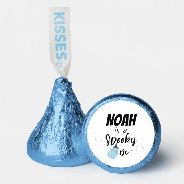 Spooky One | Halloween 1st Birthday | Minimal Blue Hershey®'s Kisses® (Front)
