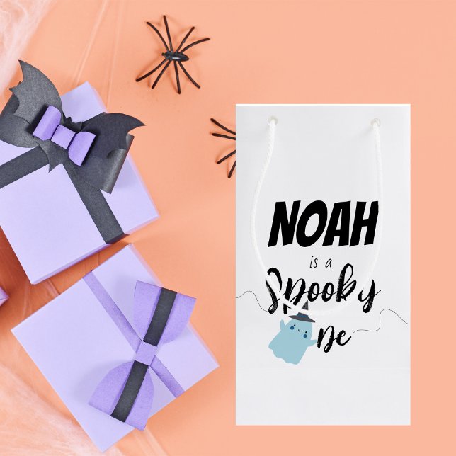 Spooky One | Halloween 1st Birthday | Minimal Blue Small Gift Bag (Creator Uploaded)