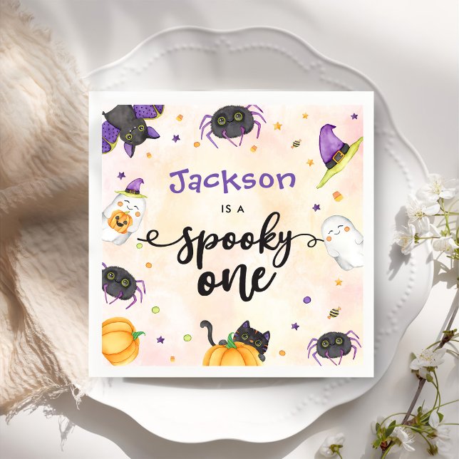 Spooky One Halloween 1st Birthday Napkins (Creator Uploaded)