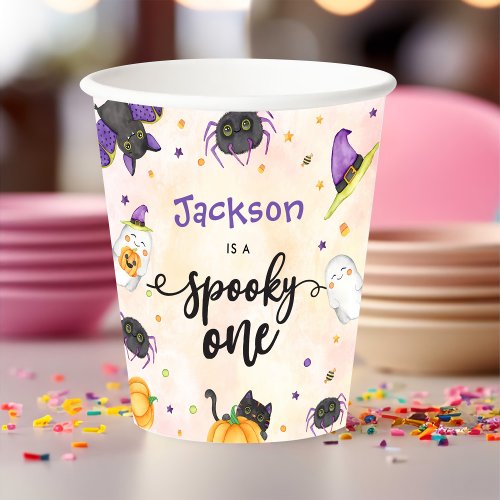 Spooky One Halloween 1st Birthday Paper Cups