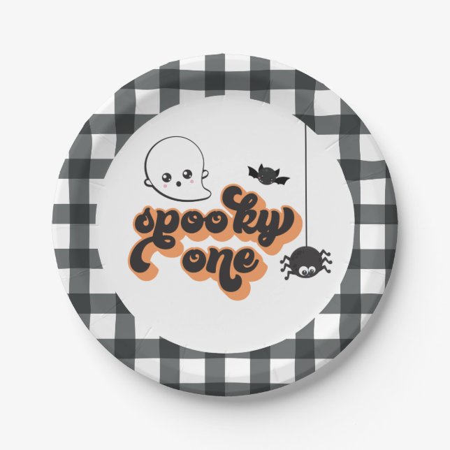 Spooky One Halloween 1st Birthday Paper Plates (Front)