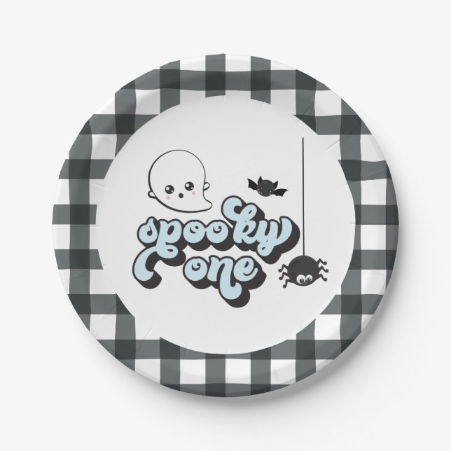 Spooky One Halloween 1st Birthday Paper Plates (Front)