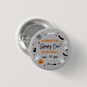 Spooky One! Halloween 1st Birthday Party Button
