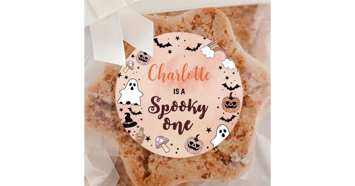 Spooky One Halloween 1st Birthday Party Classic Round Sticker | Zazzle