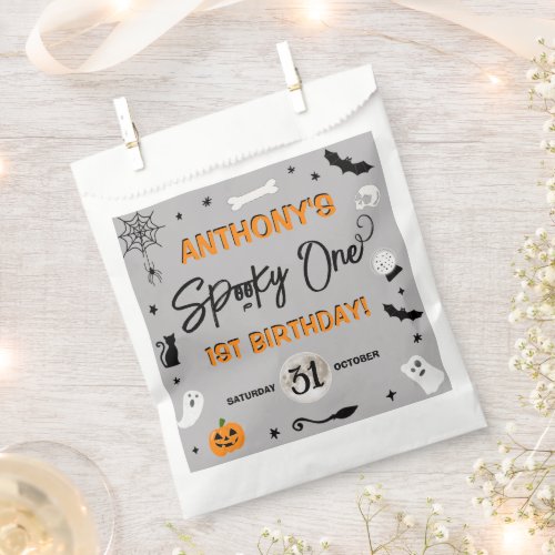 Spooky One Halloween 1st Birthday Party Favor Bag