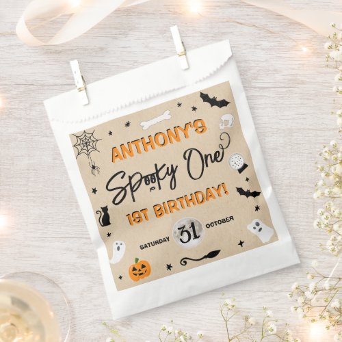 Spooky One Halloween 1st Birthday Party Favor Bag