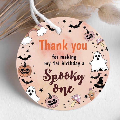 Spooky One Halloween 1st Birthday Party Favor Tags