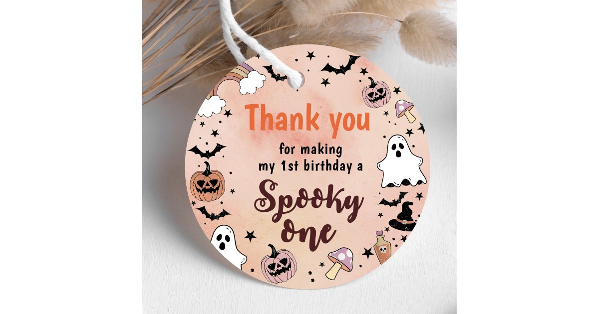 Spooky One Halloween 1st Birthday Party Favor Tags | Zazzle