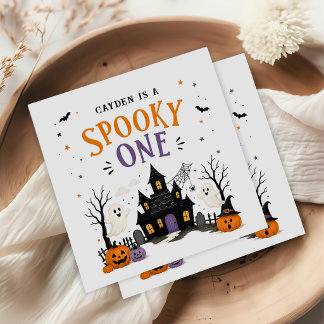 Spooky One Halloween 1st Birthday Party Napkins