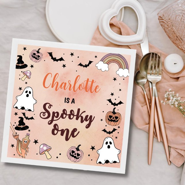 Spooky One Halloween 1st Birthday Party Napkins (Creator Uploaded)