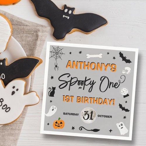 Spooky One Halloween 1st Birthday Party Napkins