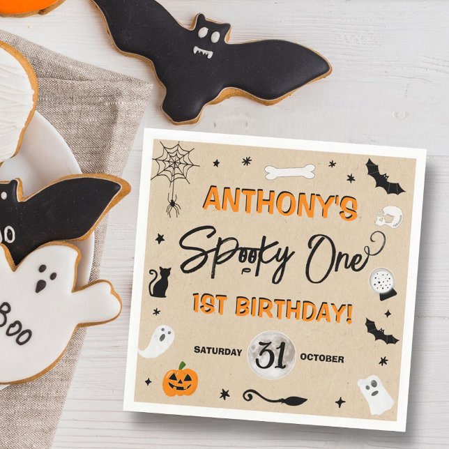Spooky One! Halloween 1st Birthday Party Napkins (Creator Uploaded)