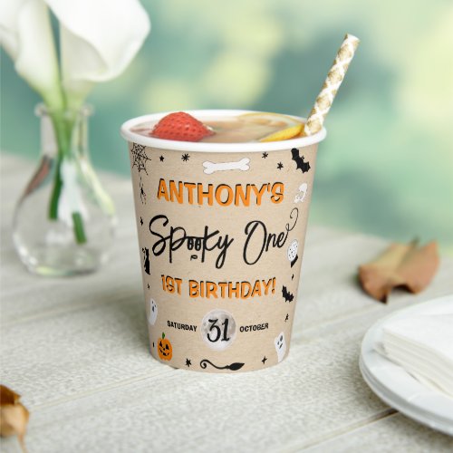 Spooky One Halloween 1st Birthday Party Paper Cups