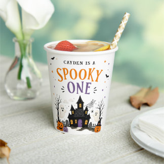 Spooky One Halloween 1st Birthday Party Paper Cups