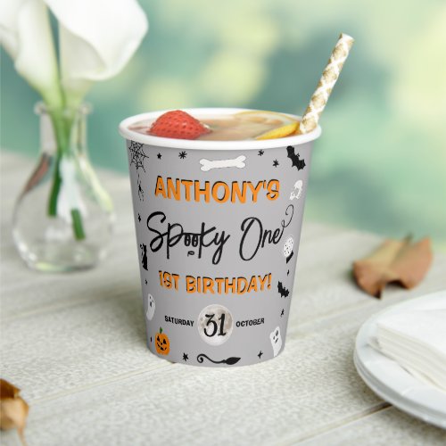 Spooky One Halloween 1st Birthday Party Paper Cups