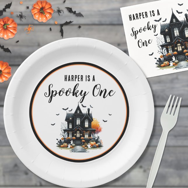 Spooky One Halloween 1st Birthday Party Paper Plates (Spooky One Halloween 1st Birthday Party Paper Plates)