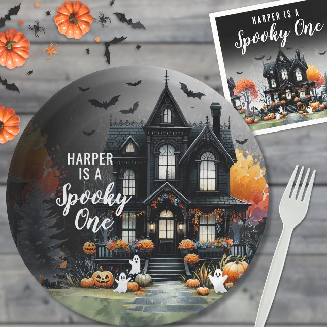 Spooky One Halloween 1st Birthday Party Paper Plates (Spooky One Halloween 1st Birthday Party Paper Plates )