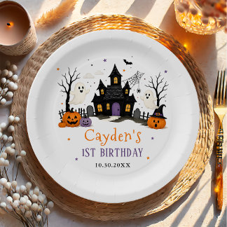 Spooky One Halloween 1st Birthday Party Paper Plates