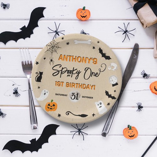 Spooky One Halloween 1st Birthday Party Paper Plates