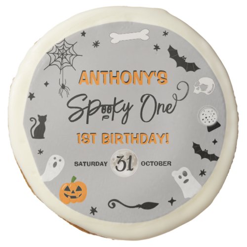 Spooky One Halloween 1st Birthday Party Sugar Cookie