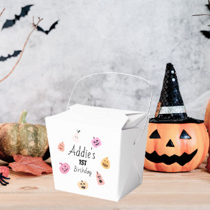 Spooky One   Halloween 1st Birthday   Pink Pumpkin Favor Boxes