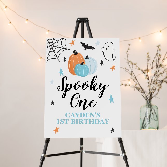 Spooky One Halloween 1st Birthday Pumpkins Foam Board (In Situ (Stand))