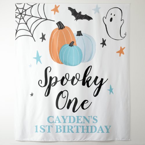 Spooky One Halloween 1st Birthday Pumpkins Tapestry