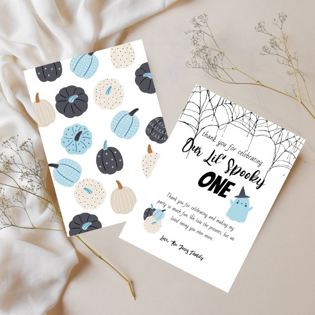 Spooky One | Halloween 1st Birthday | Spooky Blues Thank You Card (Creator Uploaded)