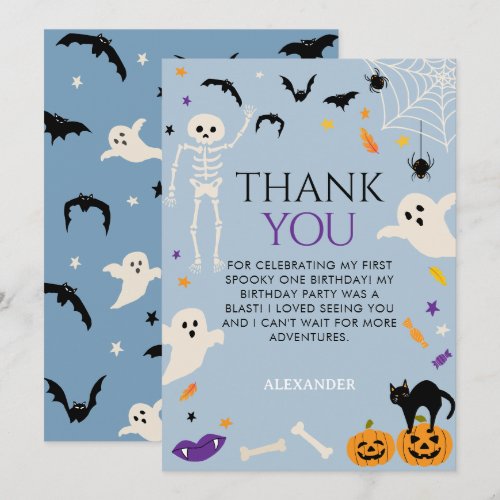 Spooky One Halloween 1st Birthday Thank You Card