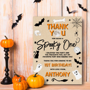 Spooky One! Halloween 1st Birthday Thank You Card