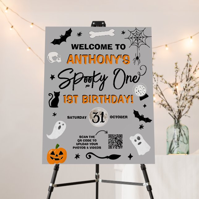 Spooky One! Halloween 1st Birthday Welcome Foam Board (In Situ (Stand))