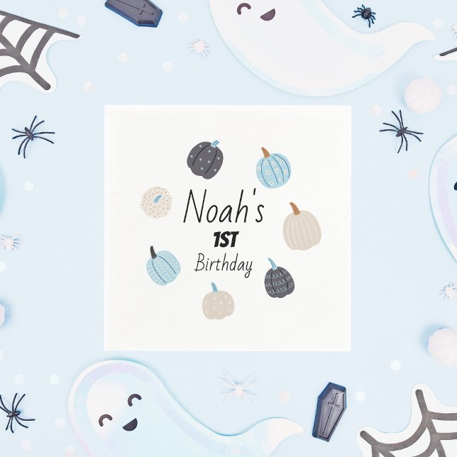 Spooky One | Halloween BDay Napkins | Blue Pumpkin (Creator Uploaded)