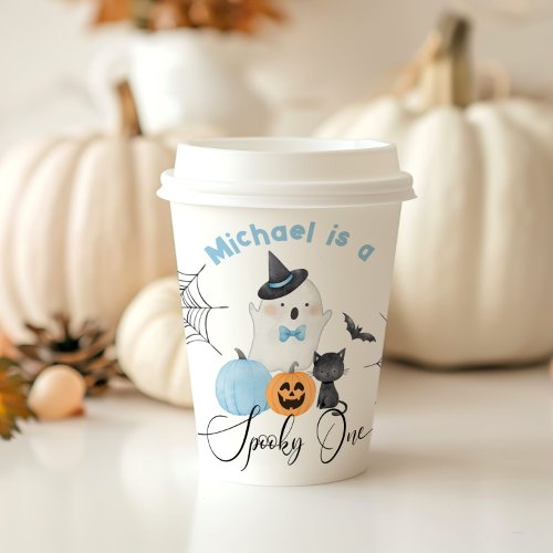 Spooky One Halloween Birthday blue Boo Paper Cups