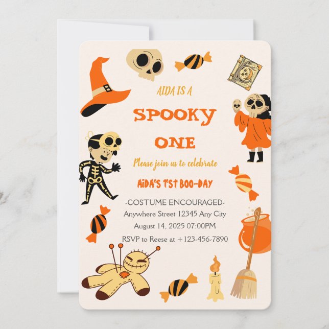 Spooky One Halloween Birthday Invitation (Front)