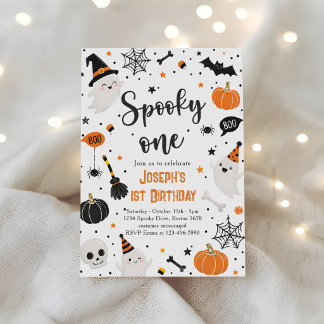 Spooky One Halloween Birthday Invitation
